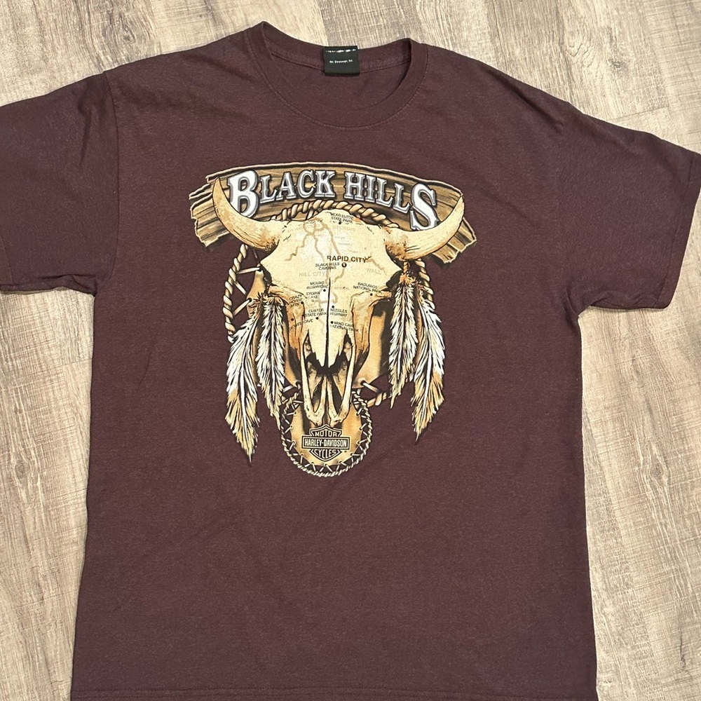 Harley-Davidson Black Hills Skull Tee - Dark Brown